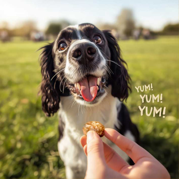 Dog getting a treat