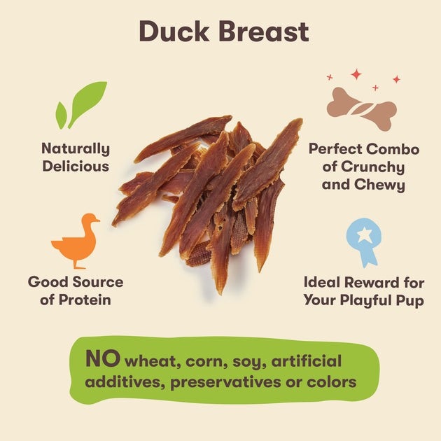 Pet Center Quakers Duck Breast Fillets Treat Slow Roasted Low-Fat