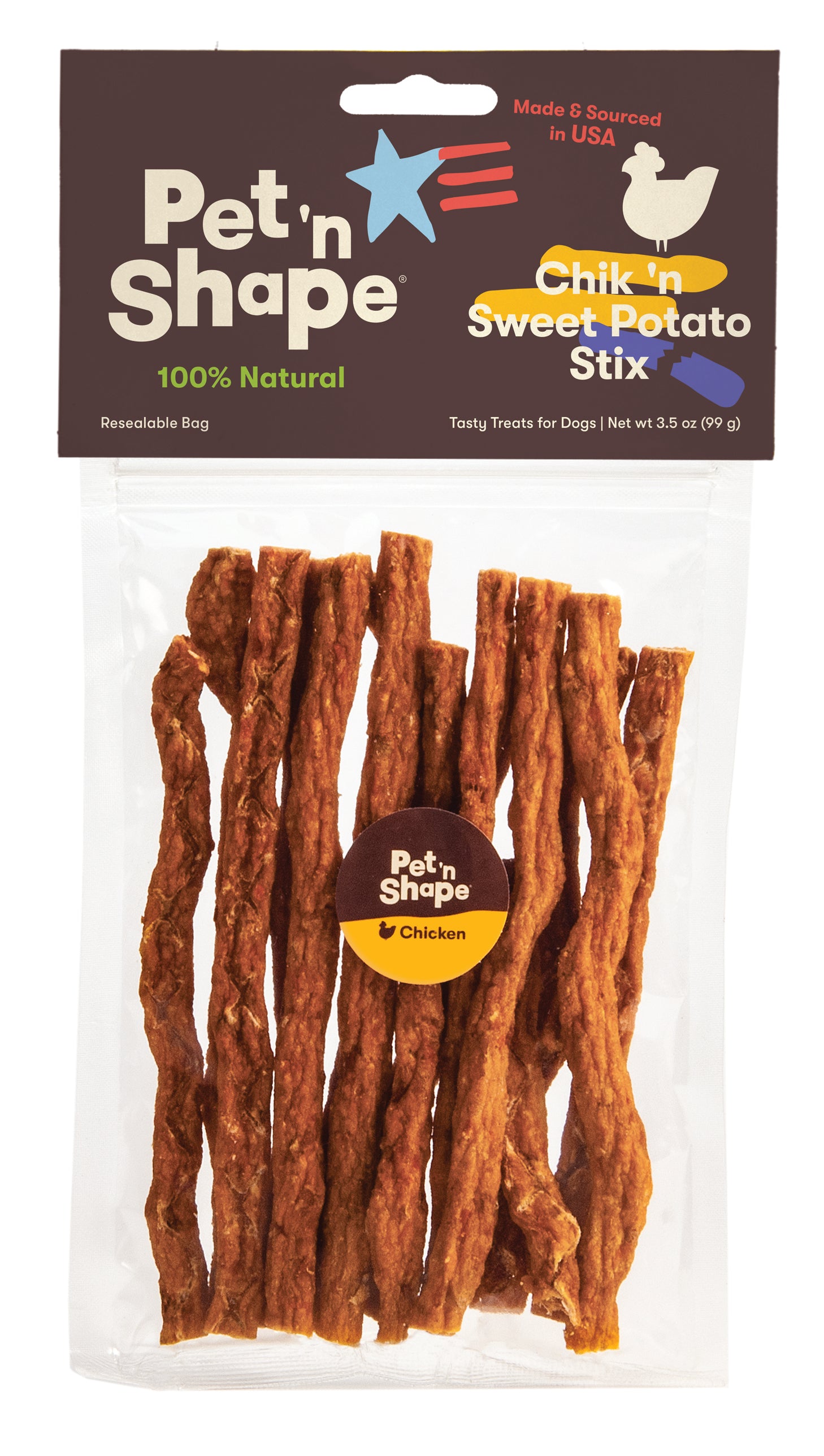 Made & Sourced in the USA Chik n Sweet Potato Stix  Pet n Shape Natural  Treats and Chews – Pet 'n Shape